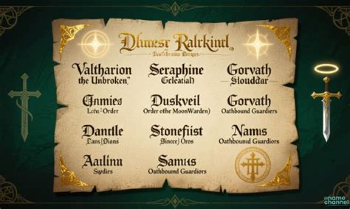 Unleash The Power Of Fantasy Paladin Names: A Journey Of Discovery